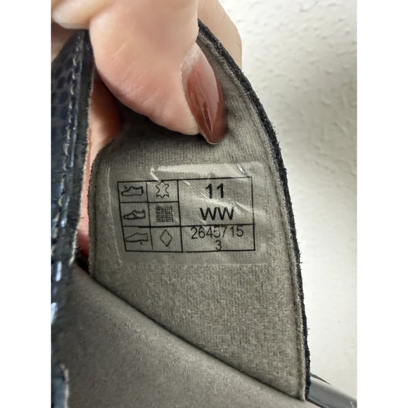 SAS Nudu Leather Slide Sandal Sz 11 Blue Metallic Summer Comfort Slip On $159 - Picture 9 of 9